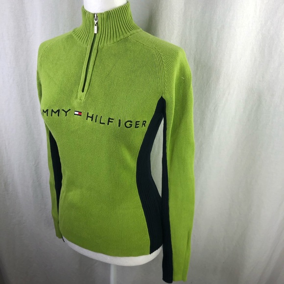 Tommy Hilfiger Tops - Tommy Hilfiger 1/4 Zip Pullover Womens Green S/P